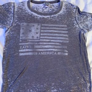 Grey/ bleached look america shirt